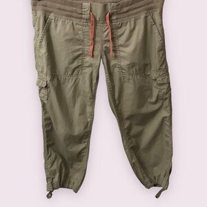 𝅺THE Northface Womens Cotton Blend Cropped Lightweight Tan Hiking Pants Size M